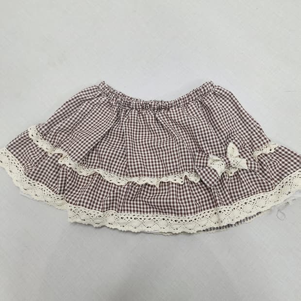 초코 체크 스커트 라떼갸루 히메갸루 러블리 갸루 히메카지 큐롯 스카판