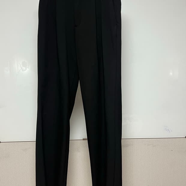 [무신사 스텐다드] [29 ]와이드 히든 밴딩 슬랙스 [블랙]