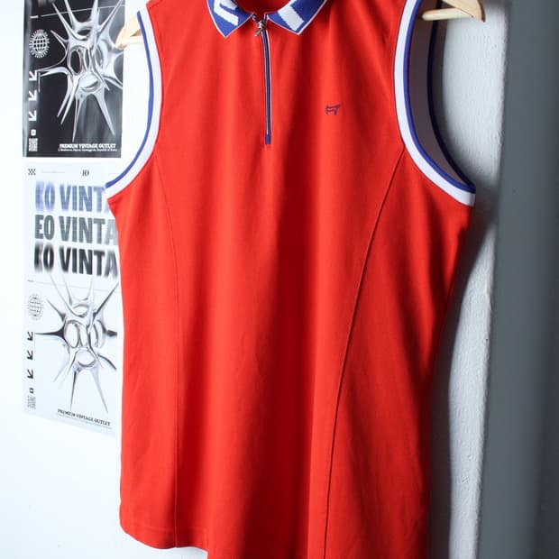 W(2XL) 루이까스텔 반팔 카라 티셔츠 민소매 빅사이즈-H30342