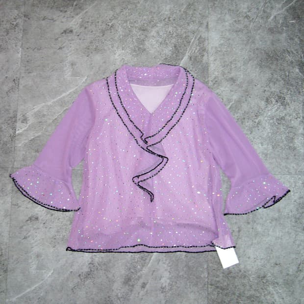 Lavender Shiny See-Through Top