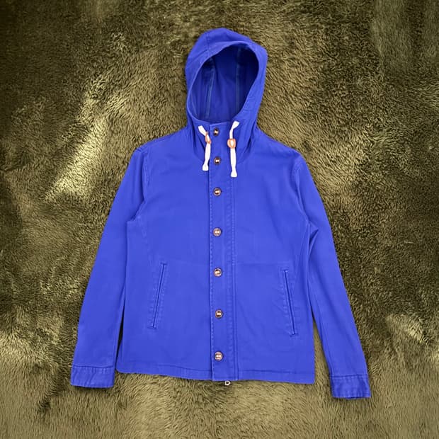 [M] BEAMS 빔즈 투웨이 후디드 코튼 자켓 블루