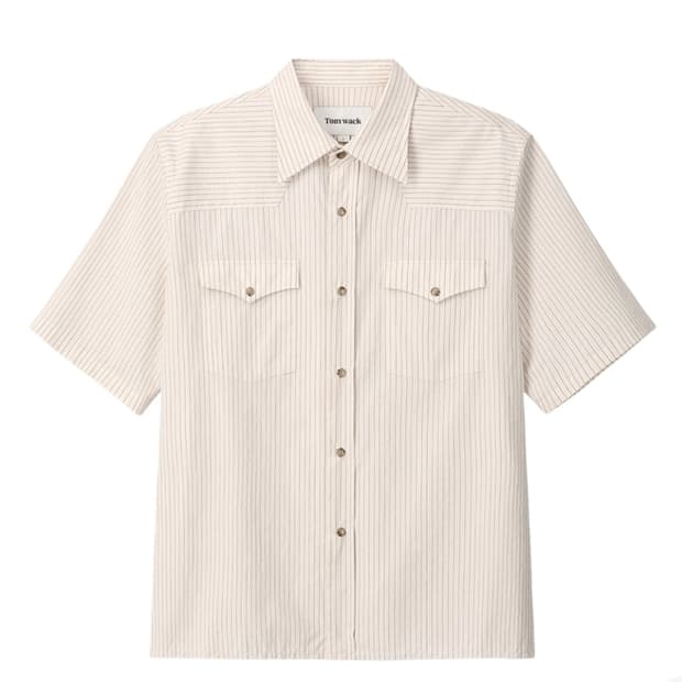 토니웩 로우컷 스트라이프 반팔 셔츠