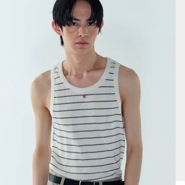 노이스 로고장식 스트라이프 슬리브리스 나시 티 XL 흰색 판매