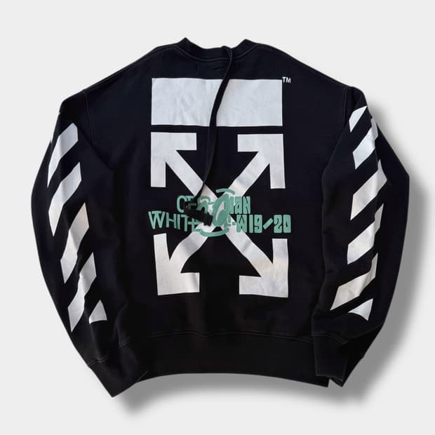 오프화이트 오버사이즈 19fw 워터폴 에로우 스웻셔츠