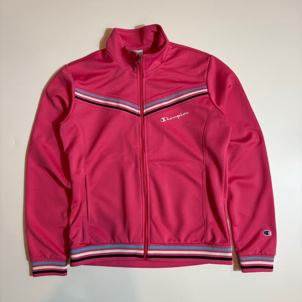 챔피온 핑크 트랙 져지 집업 자켓