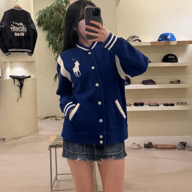 폴로 랄프로렌 빅포니 자수 빅로고 스웻 바시티 자켓 U325