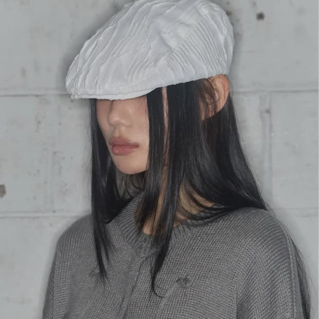 팬시클럽 레이스 밴딩 헌팅캡 (새상품, 화이트)