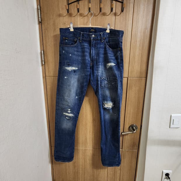 (34)폴로 빈티지 데미지 워싱 데님 팬츠 