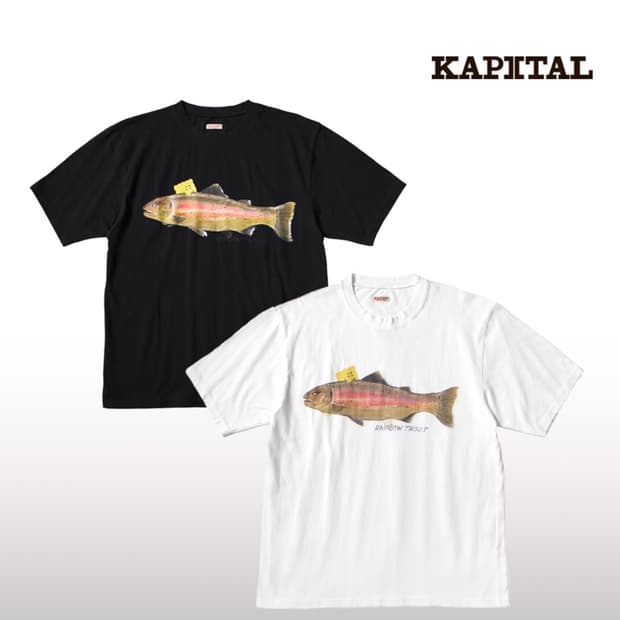 캐피탈(KAPITAL) 20저지 크루 티셔츠 1트라우트, 패키쉬 레인보우