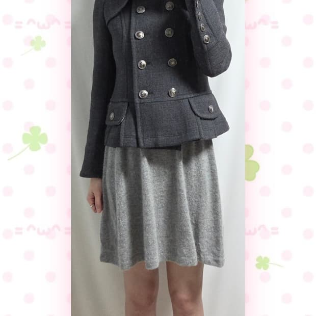 버버리 블루라벨 차콜 숏코트