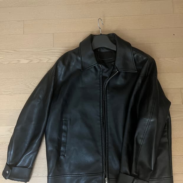 오버핏 투웨이 가죽자켓