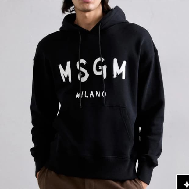 (새상품) MSGM 포켓 후드티 블랙