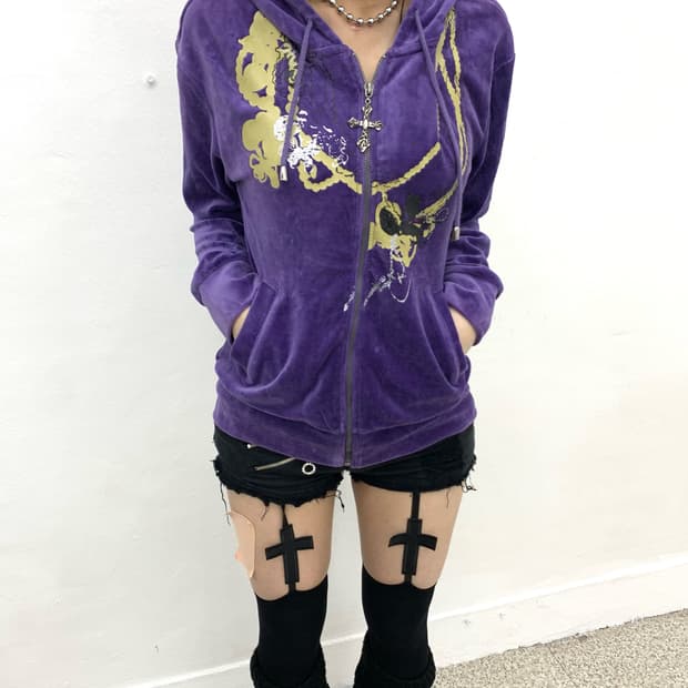 Cross detail ethnic mood hoodie 