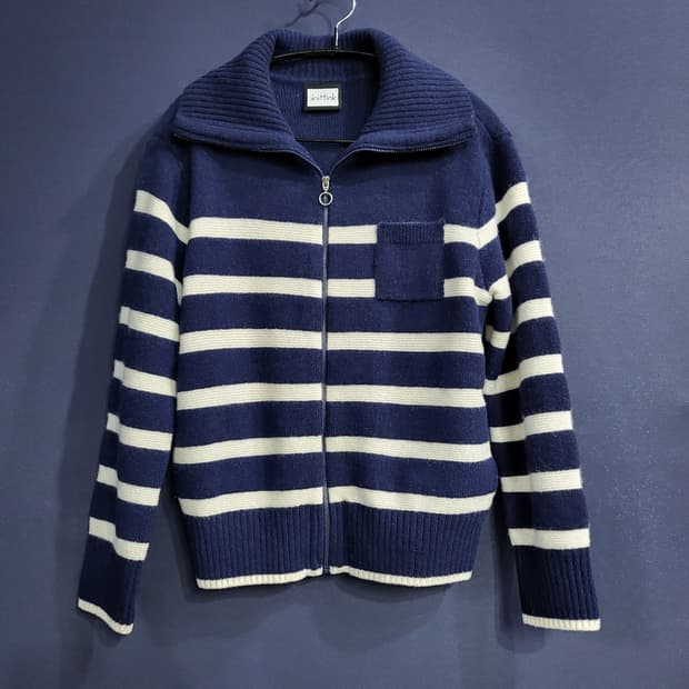 스트라이프 집업 가디건