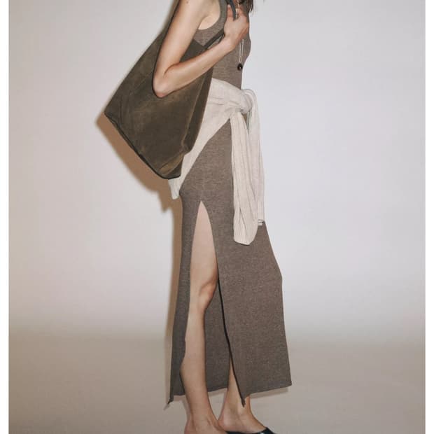 자라 니트 롱 원피스 슬림핏 옆트임 S