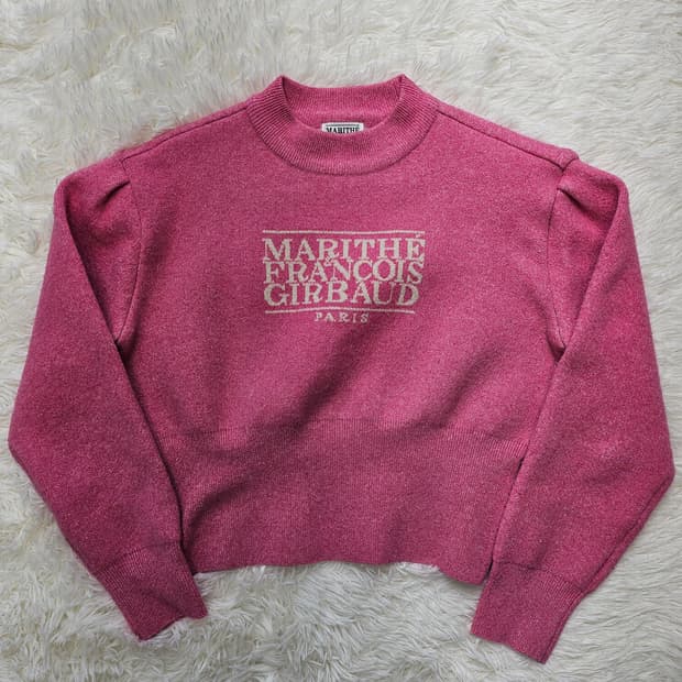 마리떼 프랑소와 저버 핑크 니트 크롭탑 S