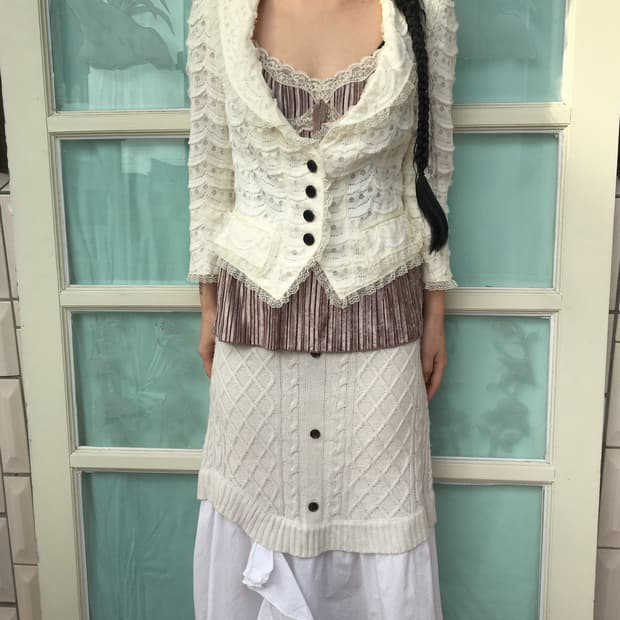 Lace trimming pattern jacket