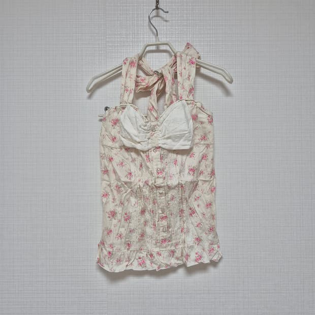 리즈리사 히메갸루 샘플 핑크플로럴 홀터넥