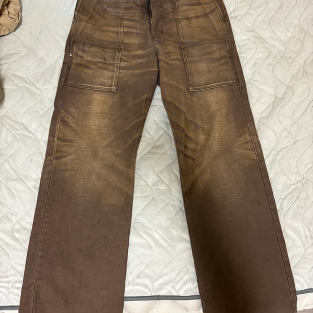 S) 카미야 디스트레스 세이지 팬츠 브라운