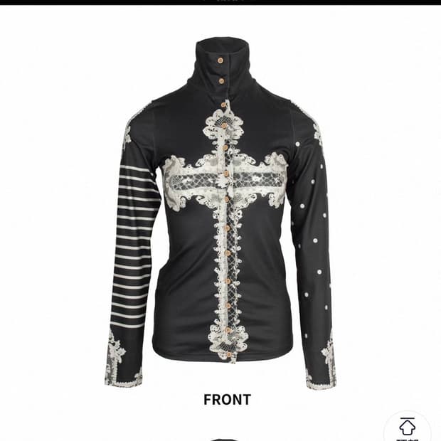 4re1gn 십자가 레이스 롱슬리브