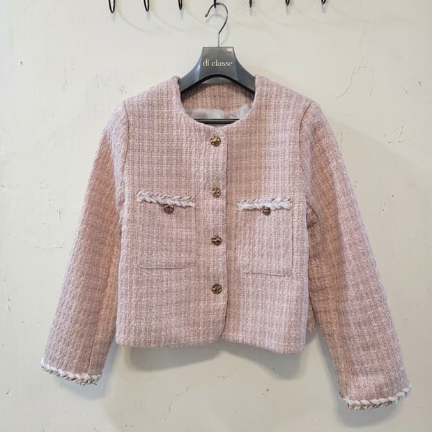 핑크 트위드 자켓 55