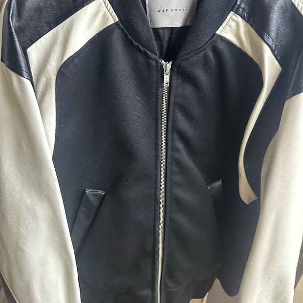 Color-Block Leather Jacket