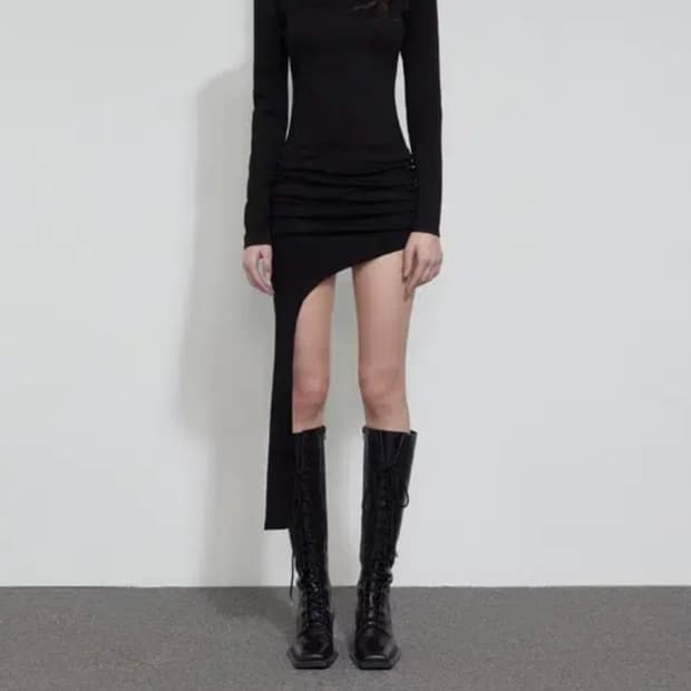 보헤미안서울 curved hem mini dress 원피스 드레스