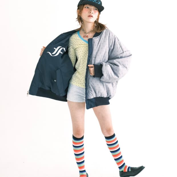 샵페어리 봄버 자켓 네이비