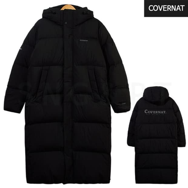 커버낫 덕다운 롱패딩 블랙 M