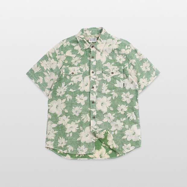 T&C SURF Floral Pattern Linen Shirt