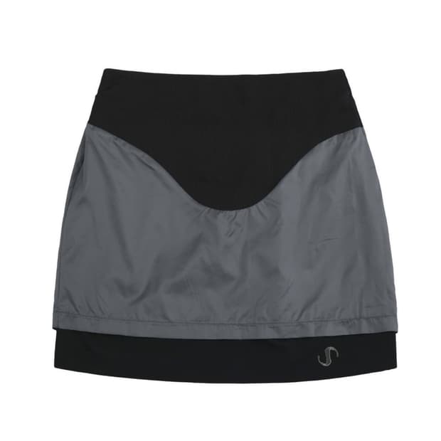 오호스 레이어드 요크 스커트 블랙
