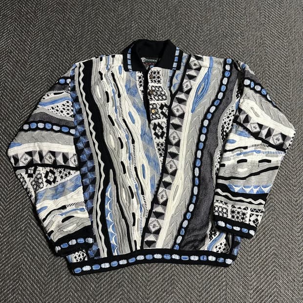 90s Tundra 3D Cable 카라 니트