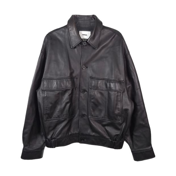 MMGL 이태리 램스킨 오버사이즈 레더 블루종 자켓 3