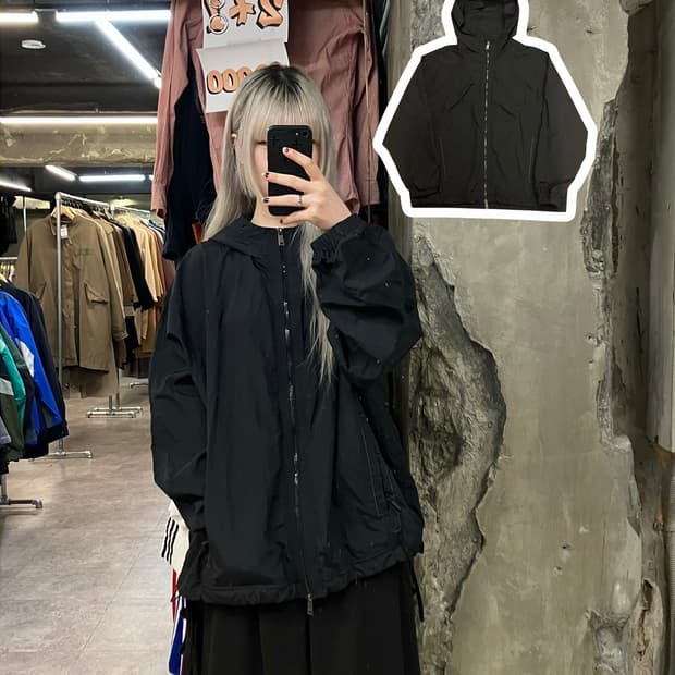 코드그라피 후드 바람막이 블랙 L #csz2931