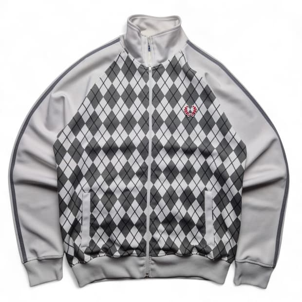 [S] 프레드페리 아가일패턴 트랙탑 져지