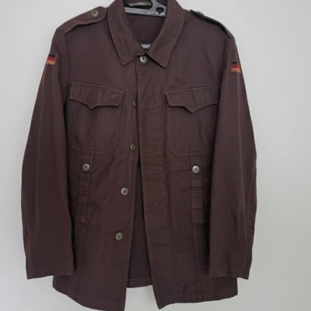버건디 밀리터리 자켓 