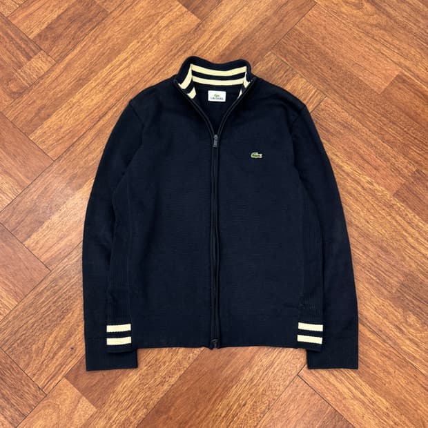 95 라코스테 진네이비 투웨이 니트 집업 