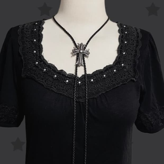 크롬하츠깔 공겜여주 핀터깔 무드 체인소맨 레제 포인트 레이어드 목걸이 