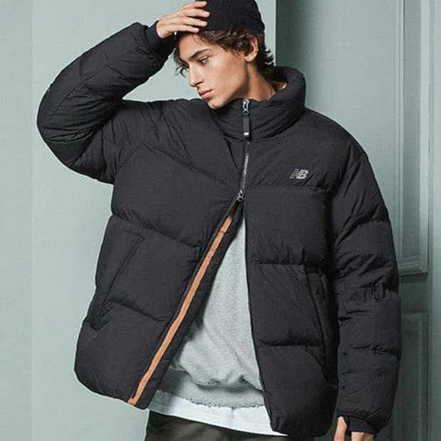 뉴발란스 액티브 구스 숏 다운 패딩 블랙/100