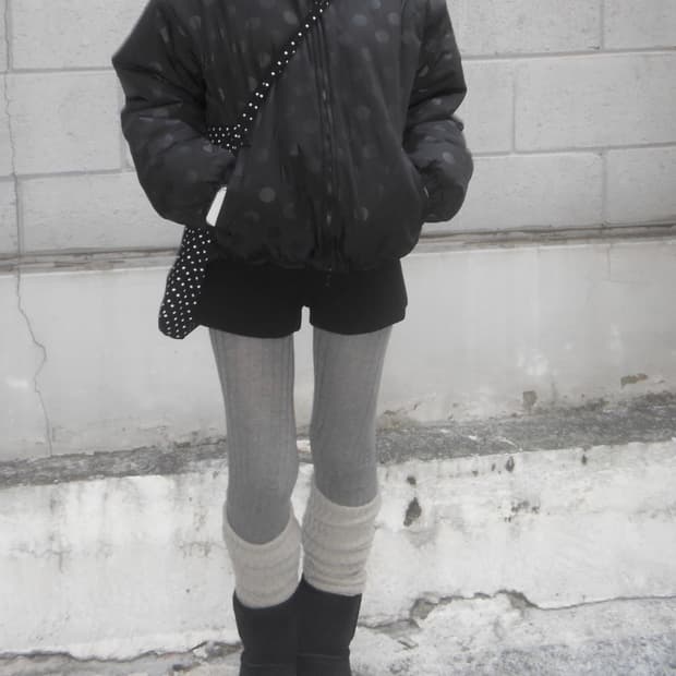 슬립오버 땡땡이 도트 패딩(안감 퍼)