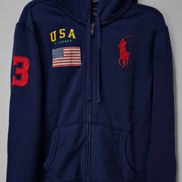 폴로 POLO 성조기 USA 후드집업 85~90/XS~S