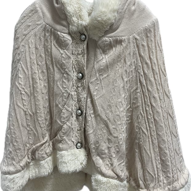 엑시즈팜 히메깔 후드 니트 케이프