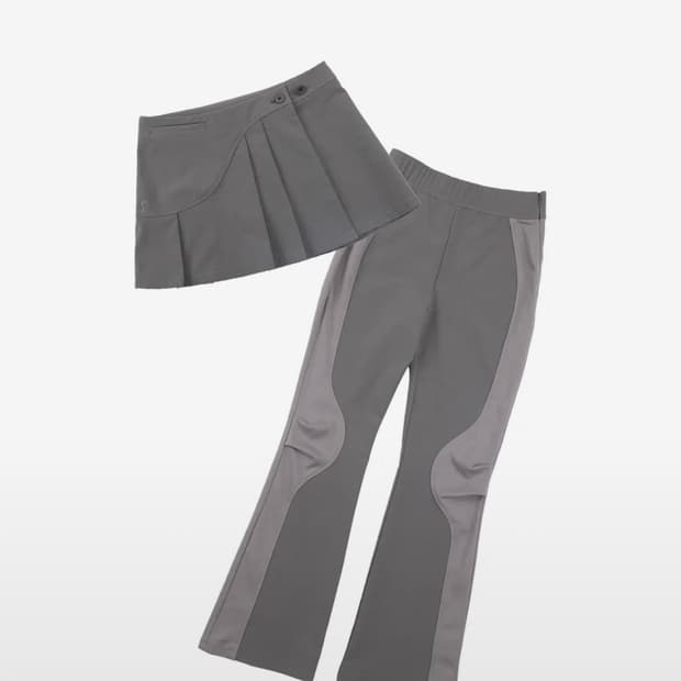 오호스 플리츠 스커트 팬츠 그레이 ojos 새상품 