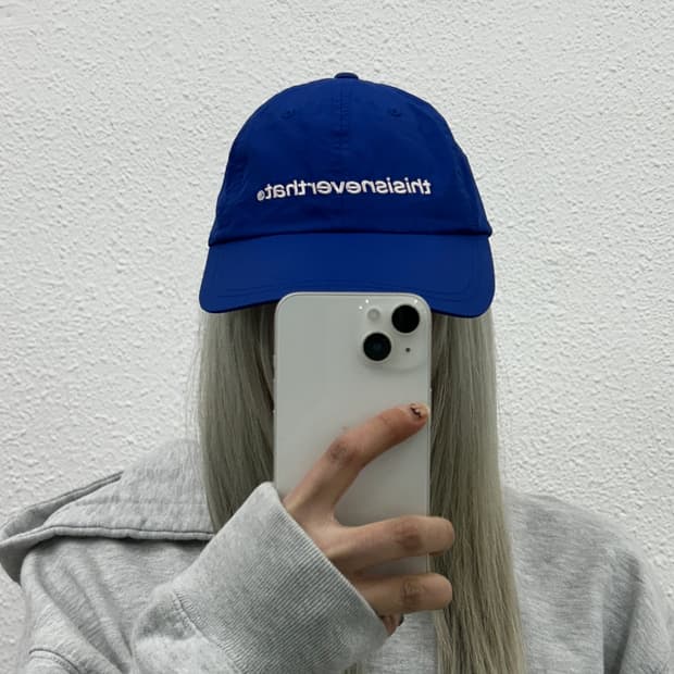 디스이즈네버댓 센터로고 블루 볼캡