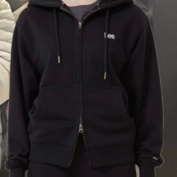 리 스몰 트위치 로고 후드 집업 블랙 m