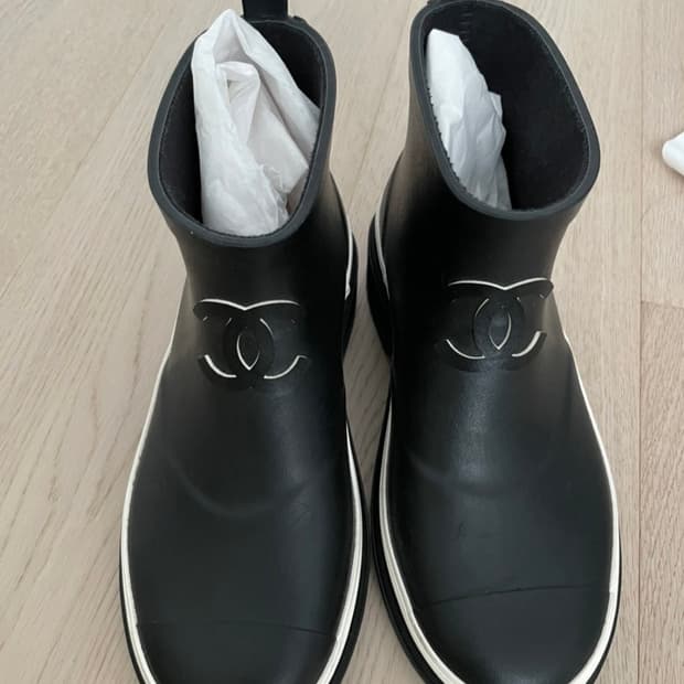 샤넬 숏 레인부츠 36