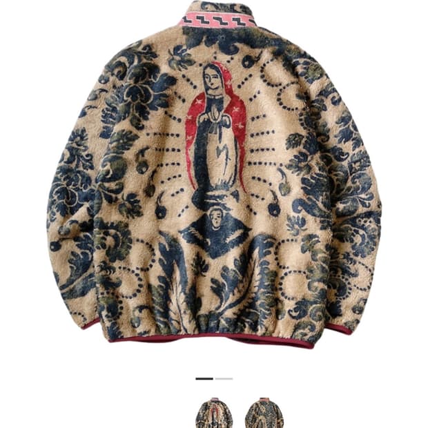 캐피탈 다마스크 패턴 마리아 플리스 집 블루종 5사이즈