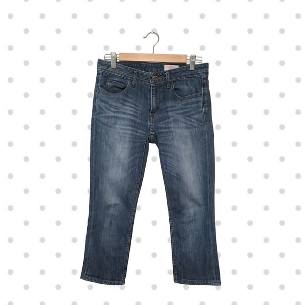 vintage cropped denim pants medium blue