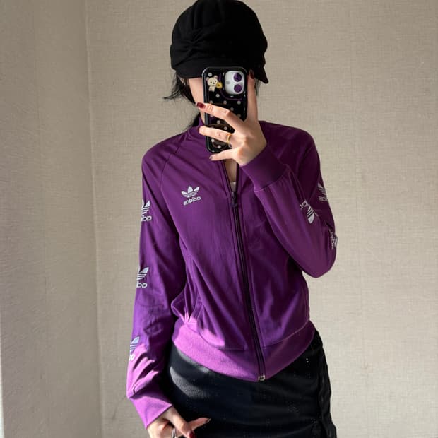 아디다스 퍼플 실버 져지