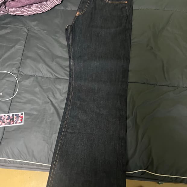 Evisu 다이콕 프린트 배기 진 34 에비수